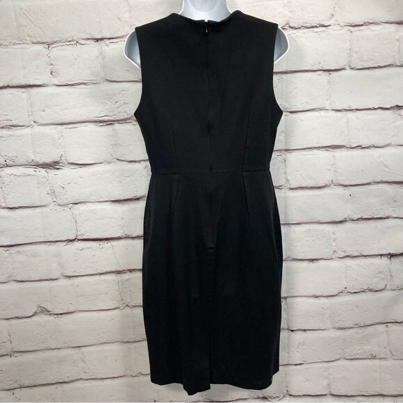 Banana Republic Bi-Stretch Pleat Dress Size 10 Black Wedding Party Zipper Classy - Picture 2 of 15